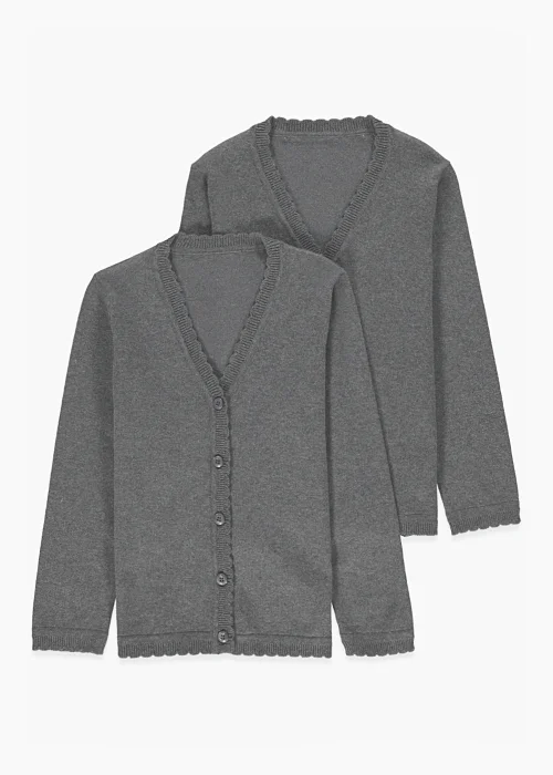 2 Pack Girls Grey School Cardigans (4-13yrs) - 3 Yrs Image 1