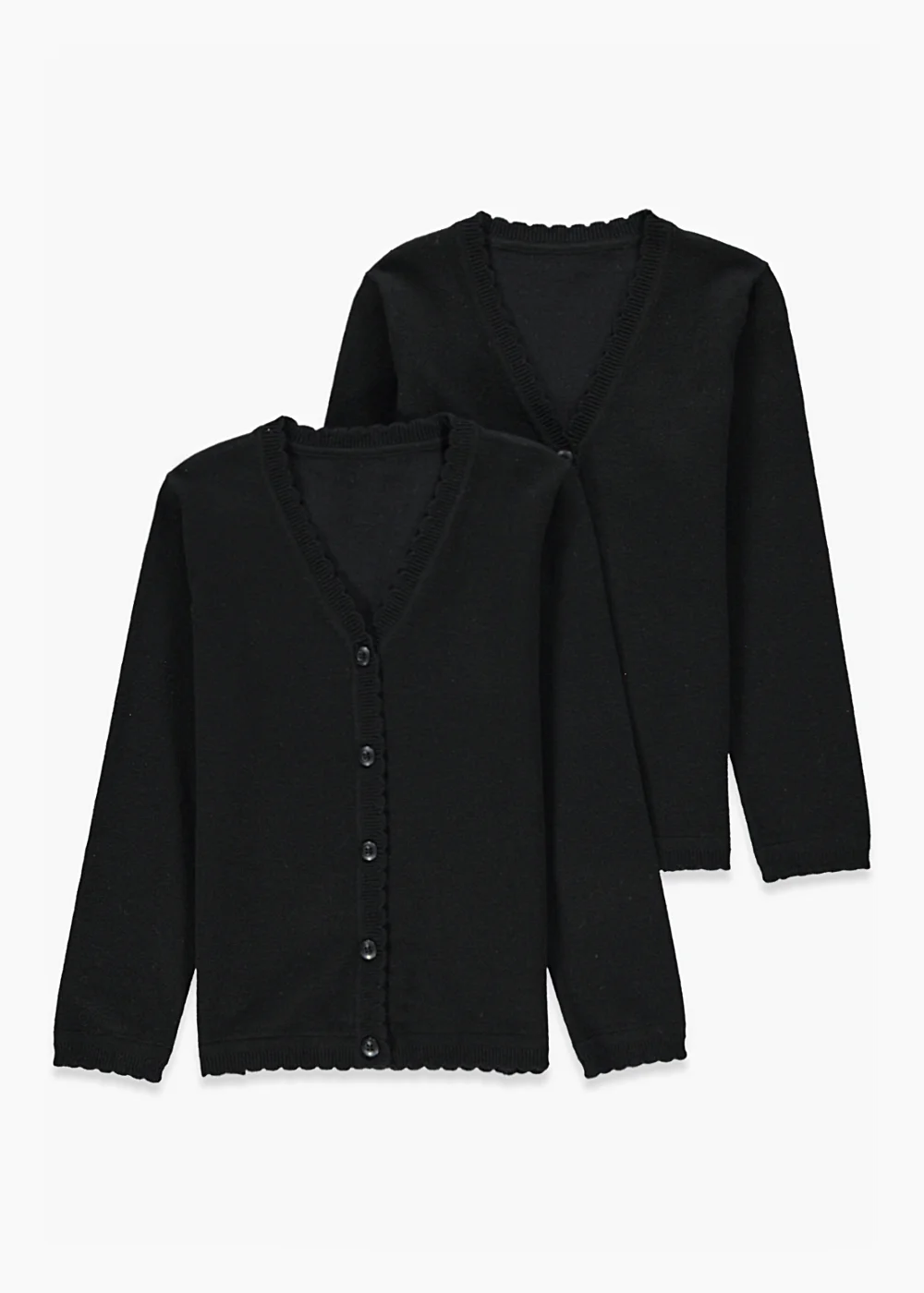 Girls 2 Pack Black School Cardigans (3-13yrs) - 4 Yrs Image 1