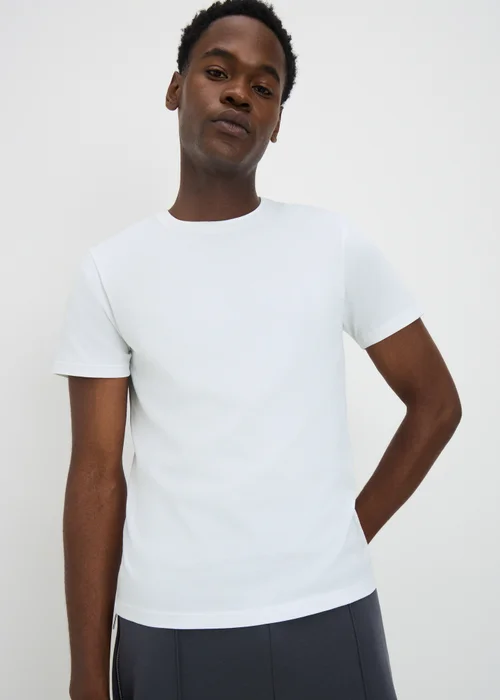 2 Pack White Short Sleeve Vests - S Image 2