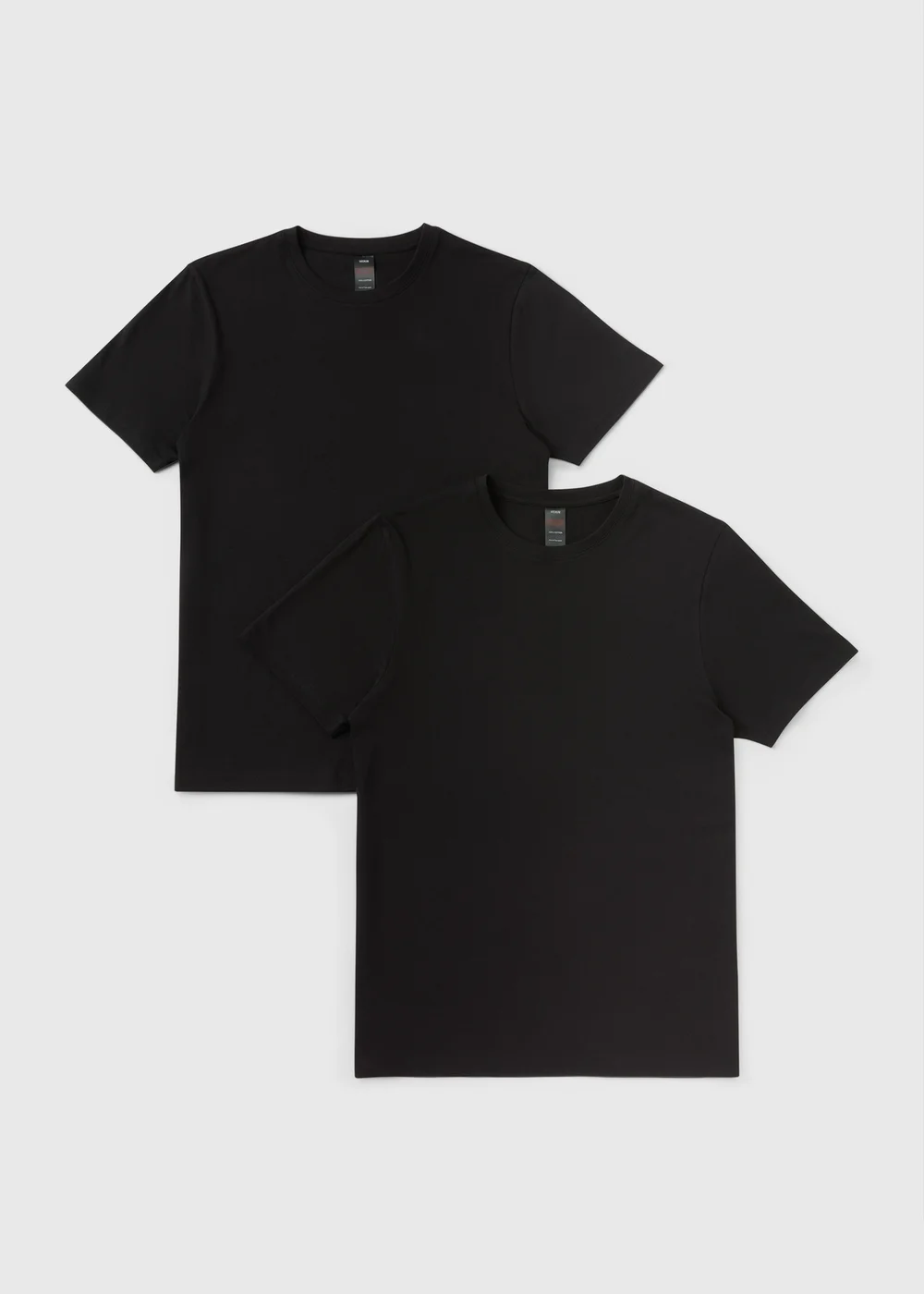 2 Pack Black Short Sleeve Vests - S Image 1