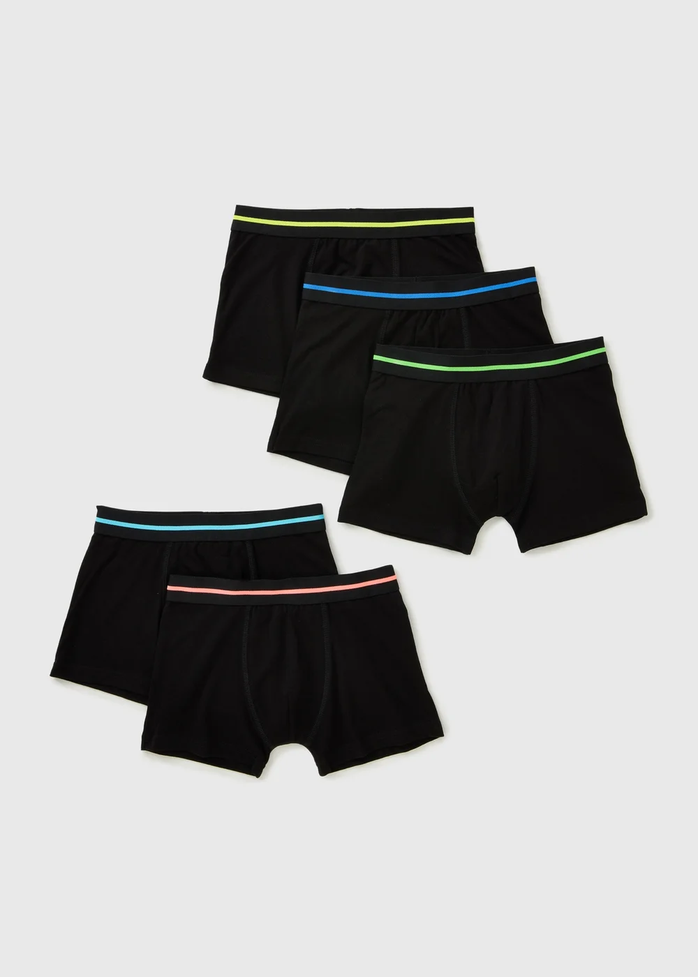5 Pack Boys Black Neon Trunks (2-16yrs) - 2-3 Yrs Image 1