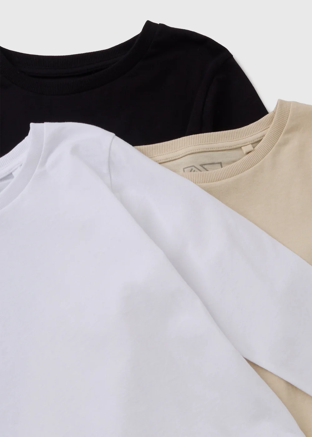 3 Pack Boys Black Long Sleeve T-Shirts (7-15yrs) - 7 Yrs Image 2