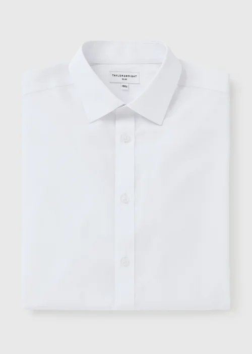 Taylor & Wright White Easy Care Slim Fit Shirt - 14.5 Image 6