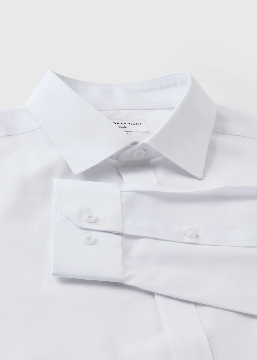 Taylor & Wright White Easy Care Slim Fit Shirt - 14.5 Image 5