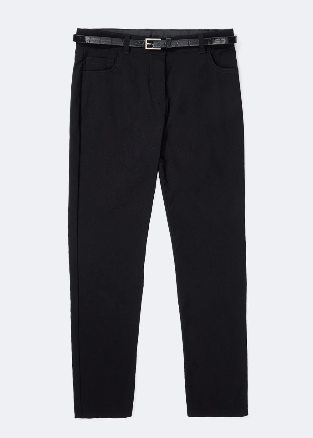 Girls Black Teen Skinny Fit School Trousers (8-16yrs) - 13 Yrs Image 1