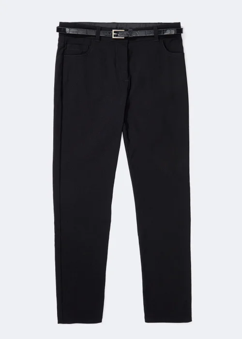 Girls Black Teen Skinny Fit School Trousers (8-16yrs) - 13 Yrs Image 1