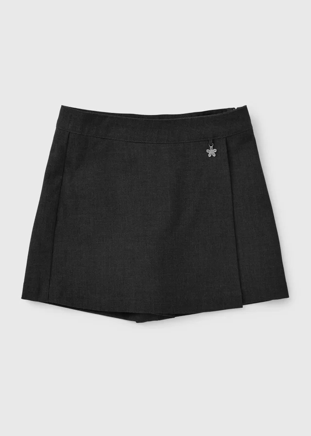 Girls Grey Woven School Skort (6-13yrs)