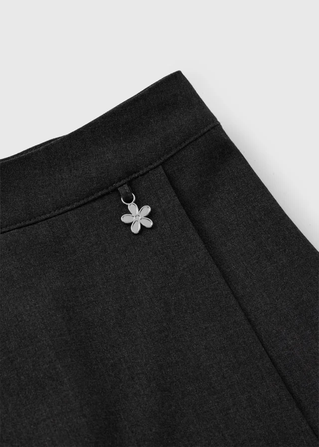 Girls Grey Woven School Skort (6-13yrs)