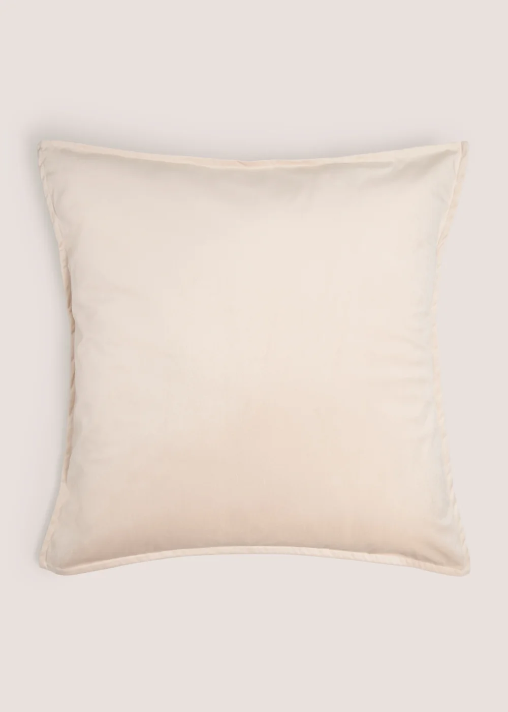 Beige Plain Velvet Cushion Image 1