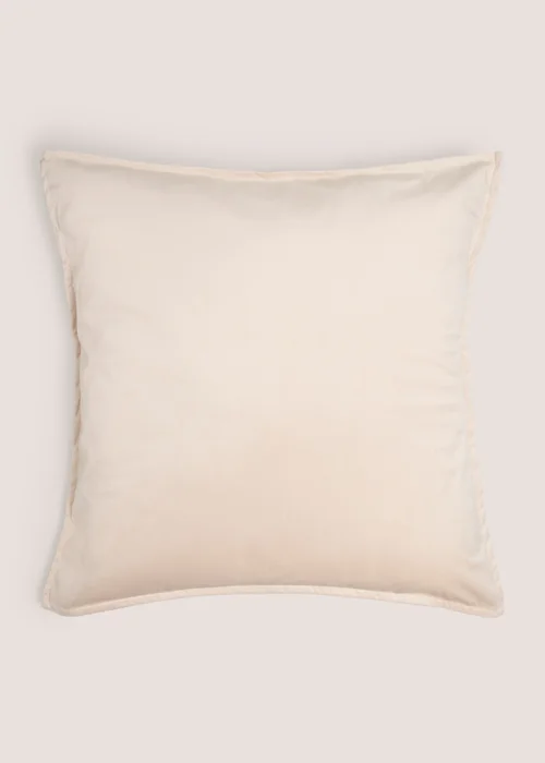 Beige Plain Velvet Cushion Image 1