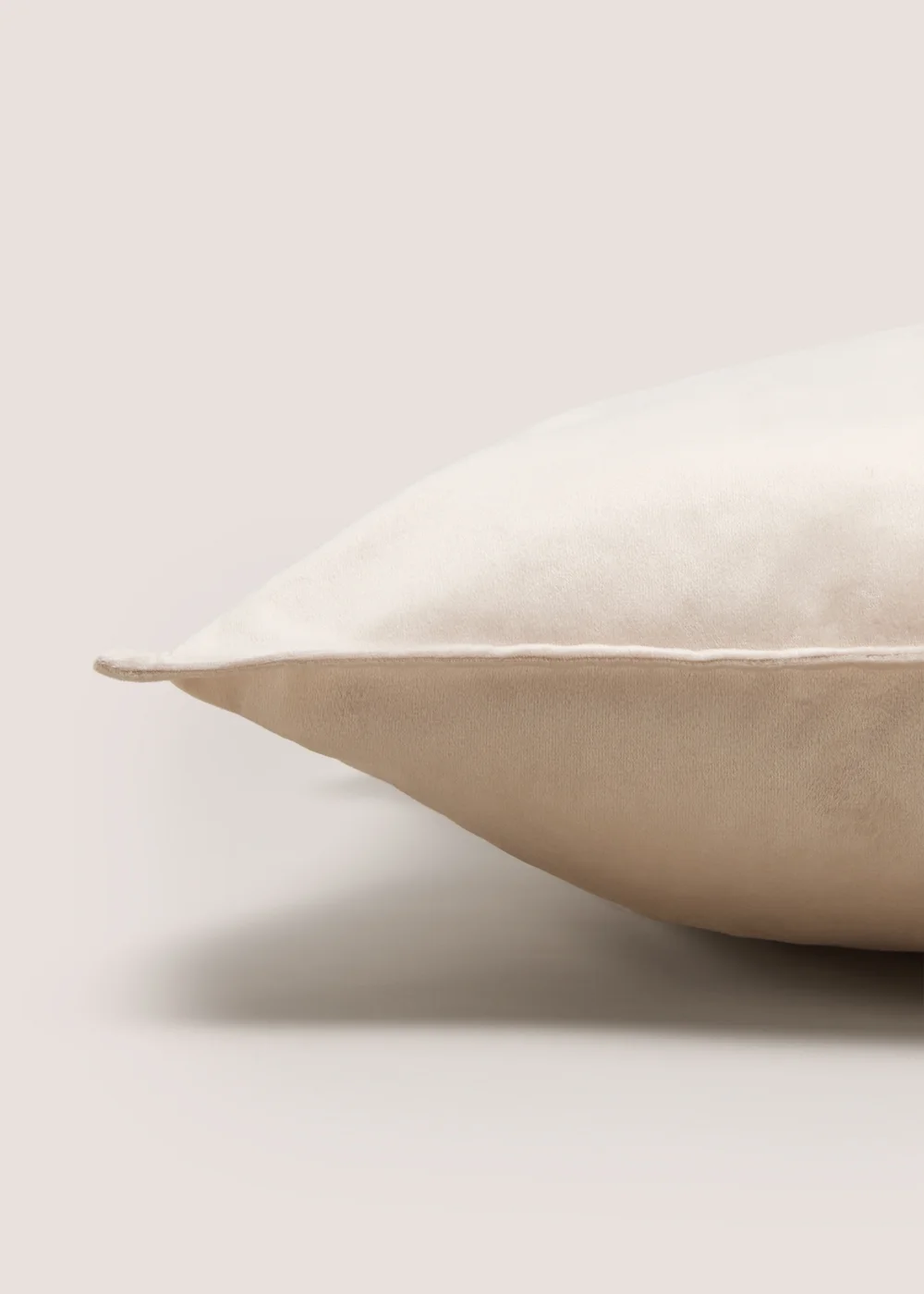 Beige Plain Velvet Cushion Image 2