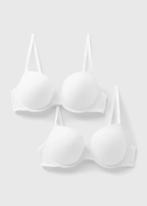 2 Pack White Smooth T-Shirt Bras - 32A Image 1