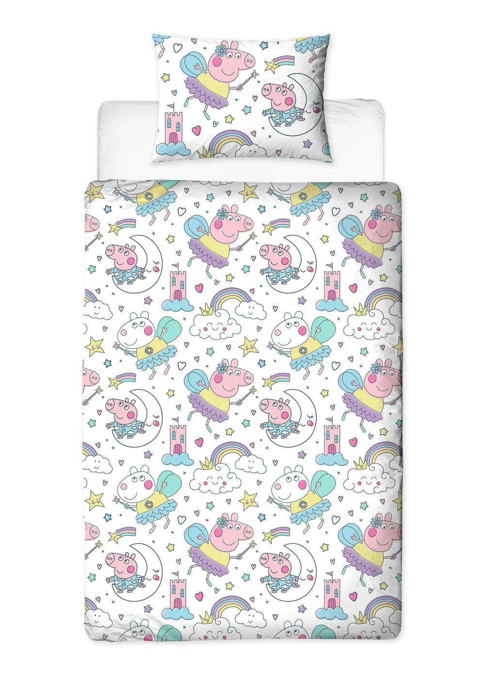 Peppa Bedtime Pink Panel Duvet Cover - Single Image 4