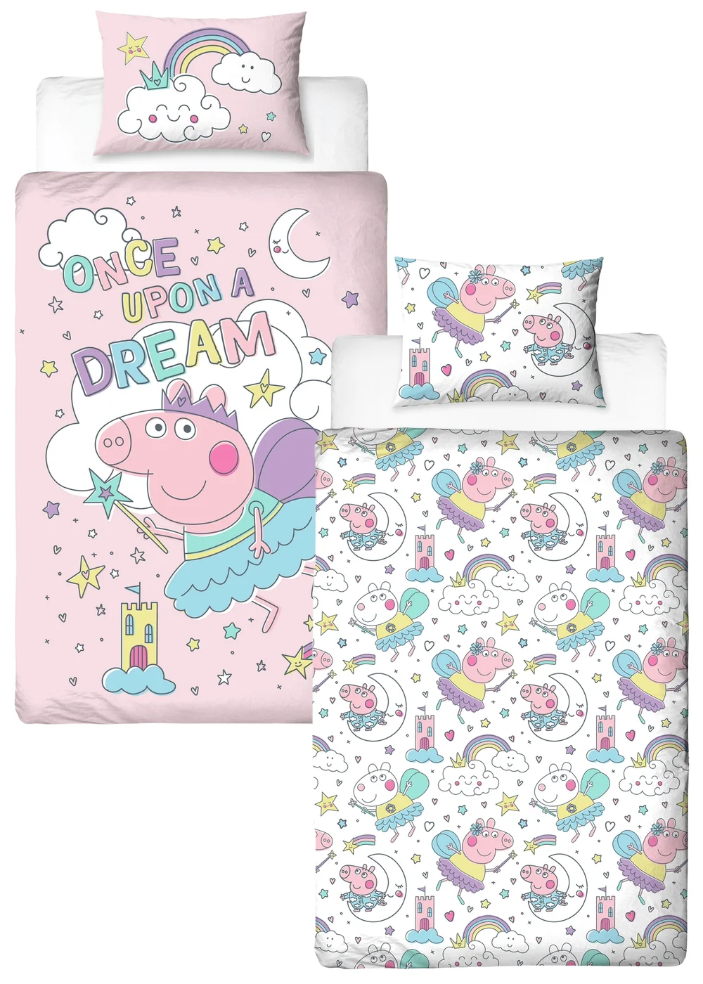 Peppa Bedtime Pink Panel Duvet Cover - Single Image 5