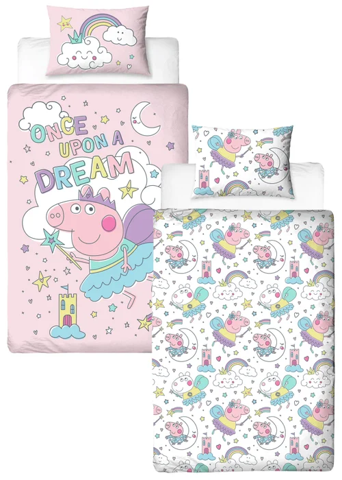Peppa Bedtime Pink Panel Duvet Cover - Single Image 5