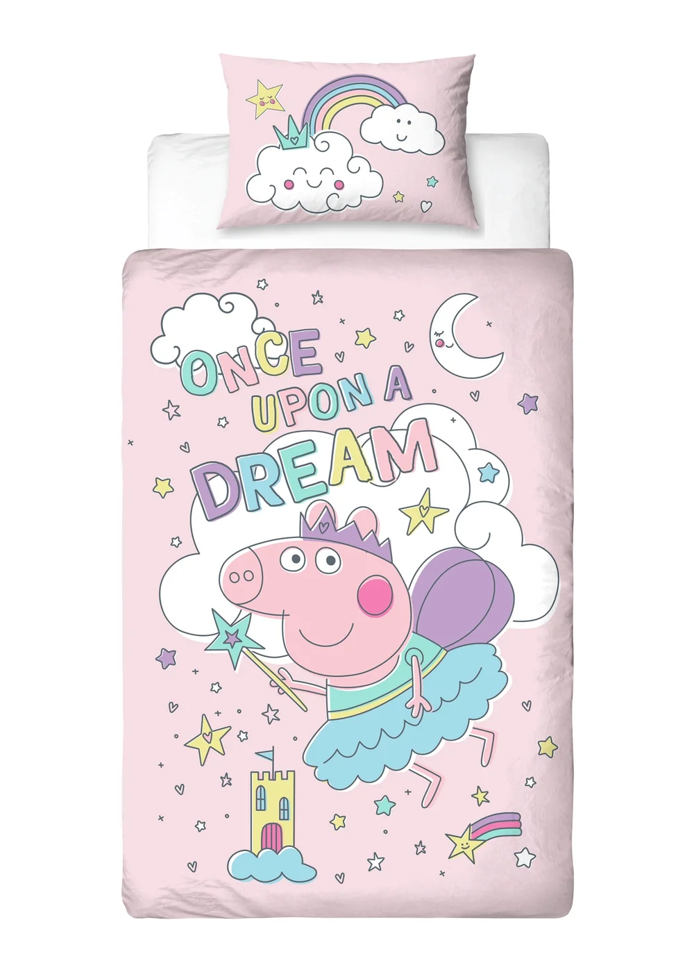 Peppa Bedtime Pink Panel Duvet Cover - Single Image 3