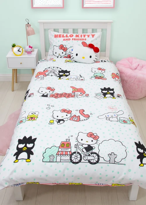 Hello Kitty Rare Pink Rotary Duvet Cover - Single Image 1