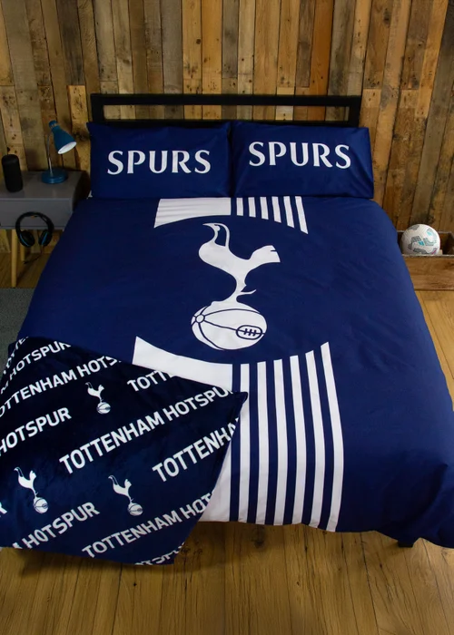 Tottenham Hotspur FC Line Blue Panel Duvet Cover - Single Image 1