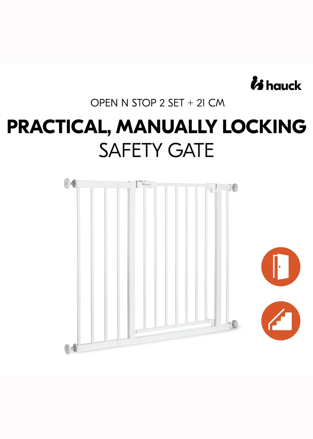 Hauck White Open N Stop 2 Set & 21cm Extension Bed Rail - One Size Image 2