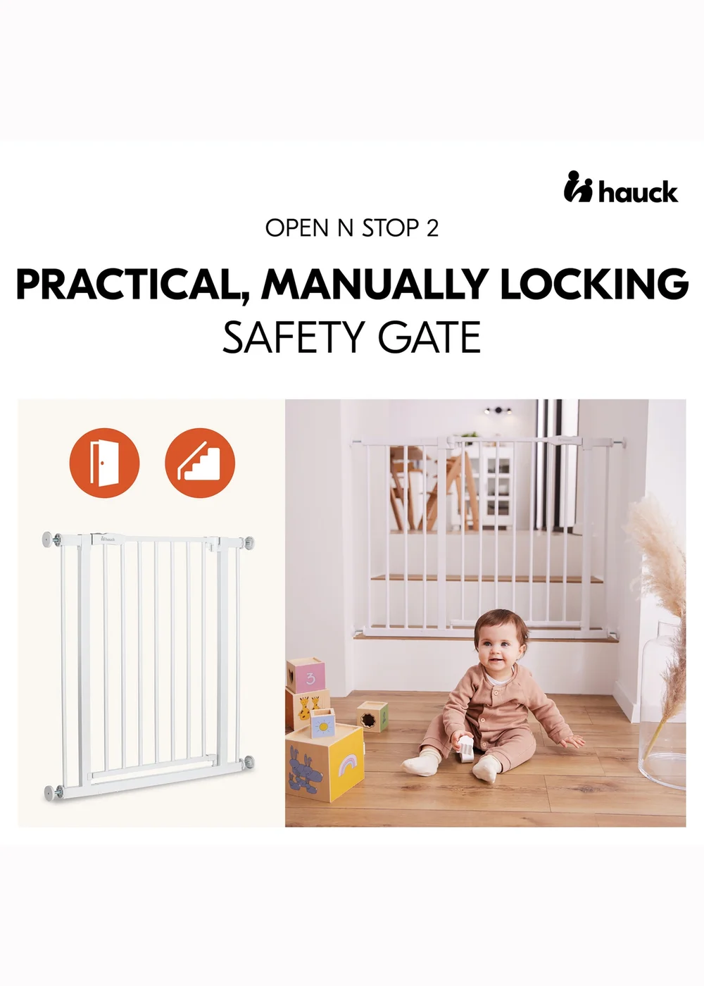 Hauck White Open N Stop 2 Bed Rails - One Size Image 2