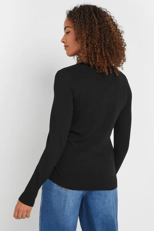 M&Co Black Long Sleeve V-Neck Jumper - 22-24 Image 3