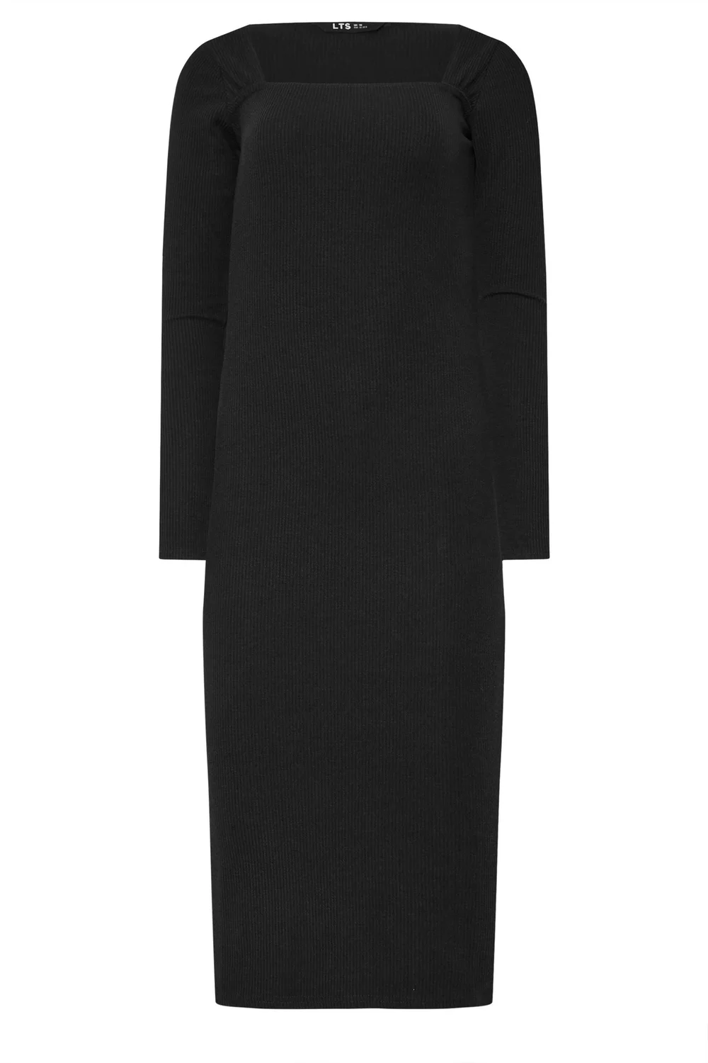 Long Tall Sally Black Square Neck Bodycon Midi Dress - 10 Long Tall Sally Black Square Neck Bodycon Midi Dress - 10