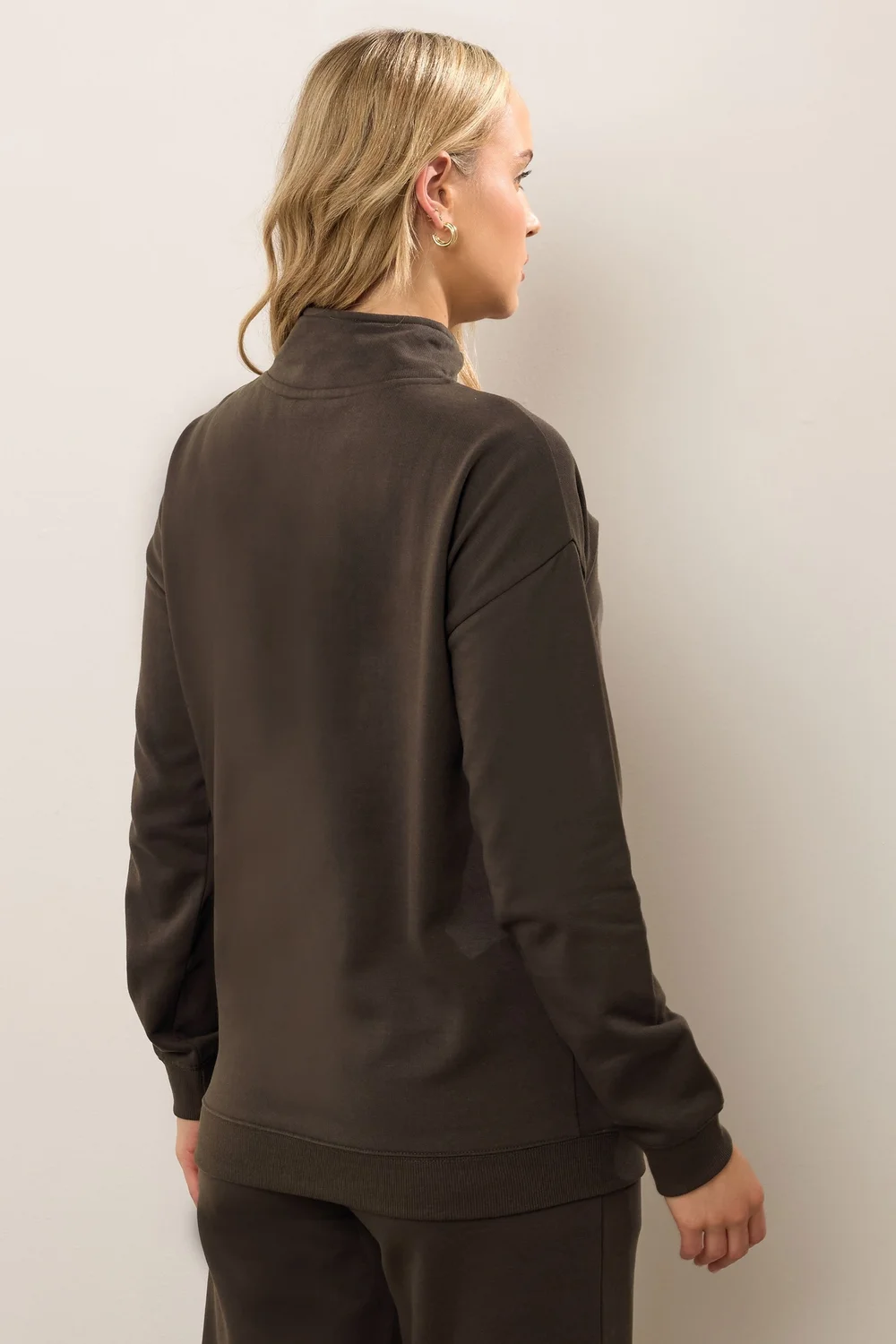 Long Tall Sally Chocolate Brown Slogan Zip Sweatshirt - 10 Image 4