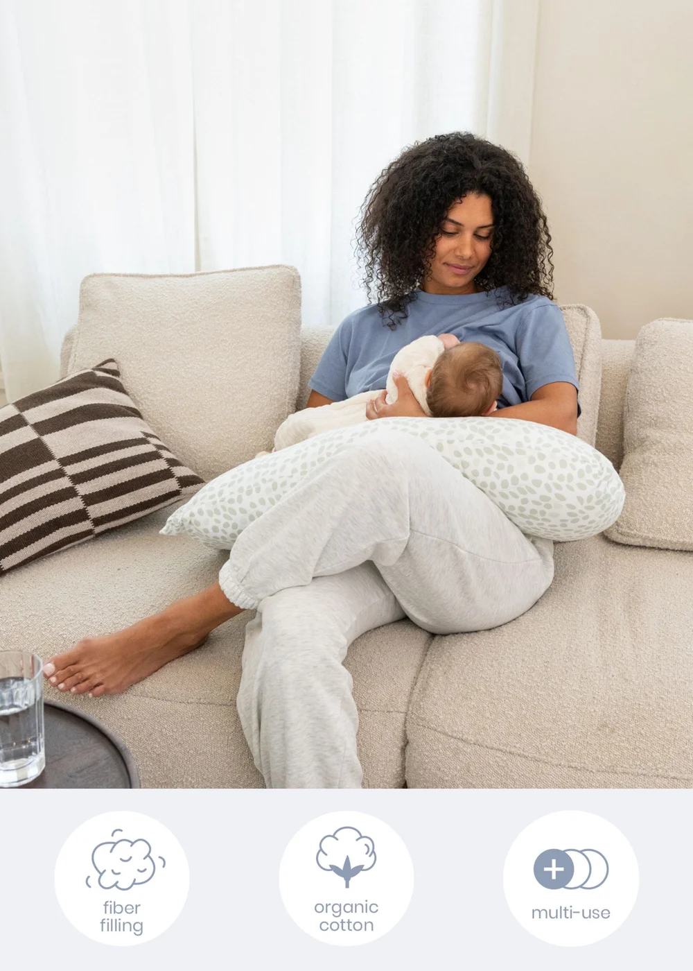 Babymoov Doomoo Green Leaves Maternity Pillow Maxxy XL - One Size Image 4