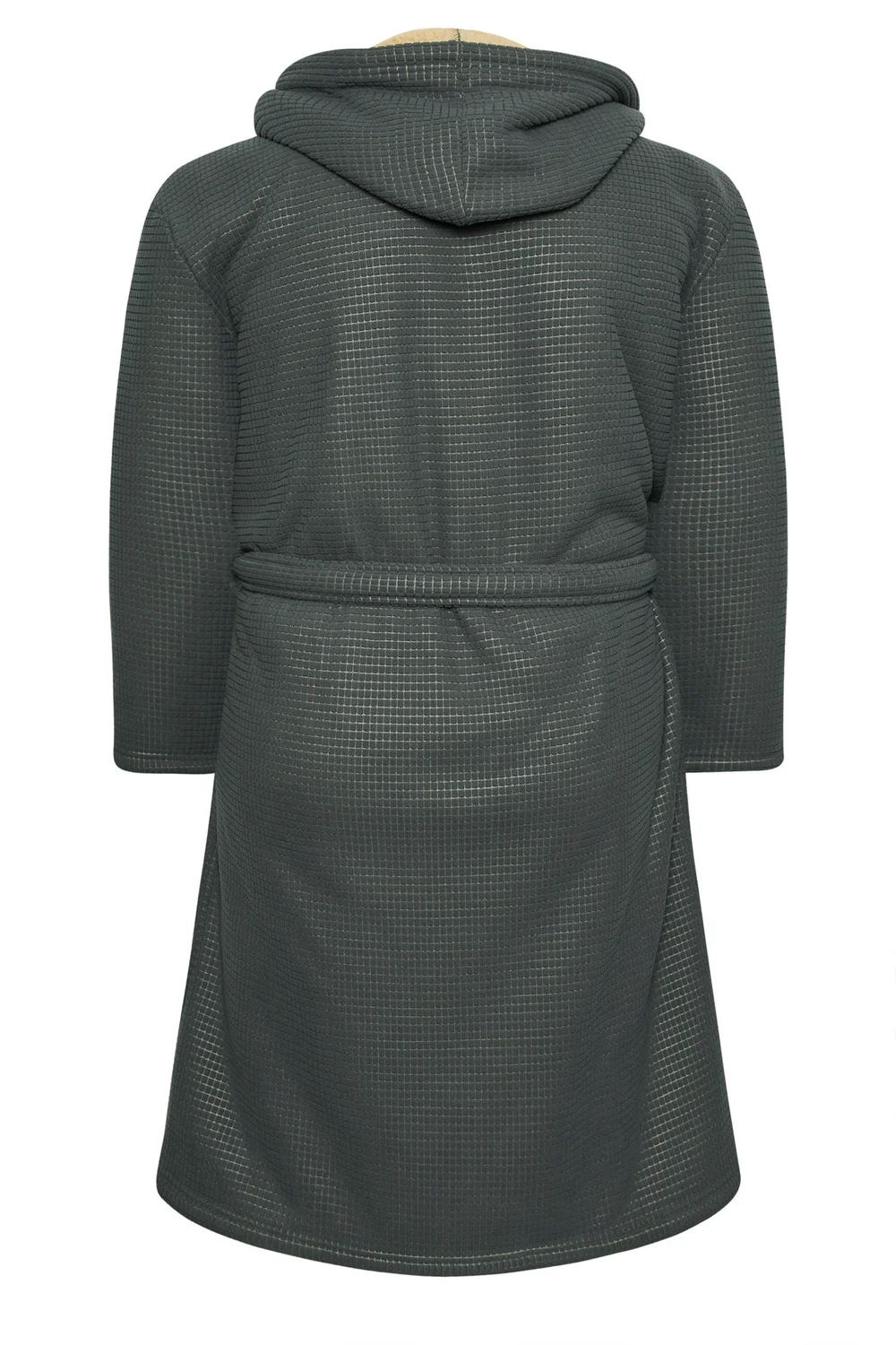 BadRhino Dark Grey Waffle Borg Lined Dressing Gown - 2XL Image 5