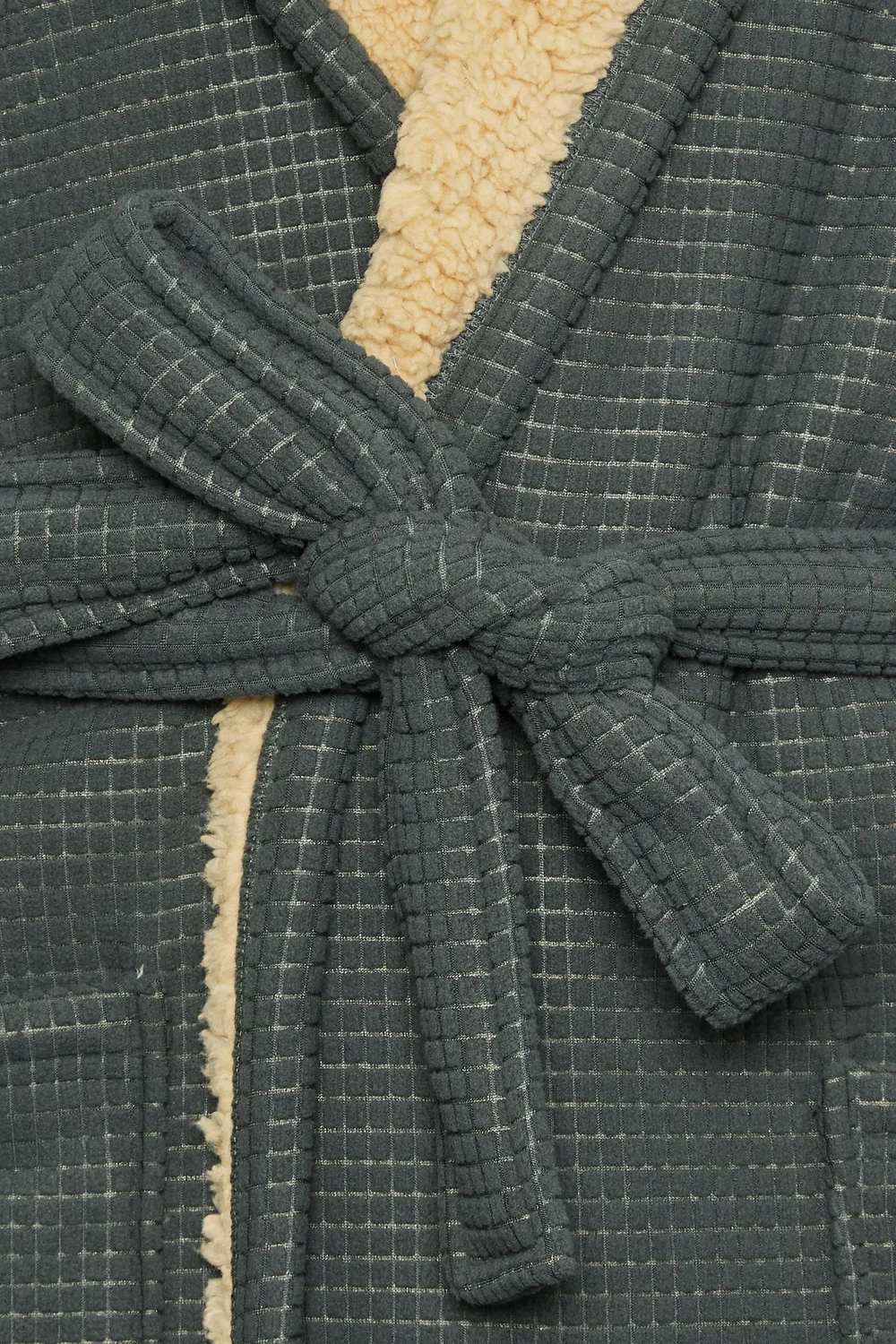BadRhino Dark Grey Waffle Borg Lined Dressing Gown - 2XL Image 3