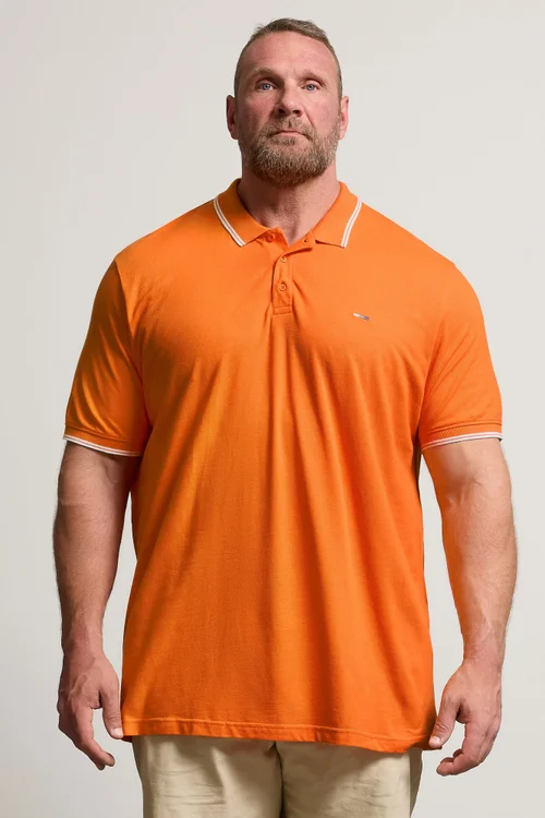 BadRhino 3 Pack Pink & Orange Tipped Polo Shirts - 4XL Image 3