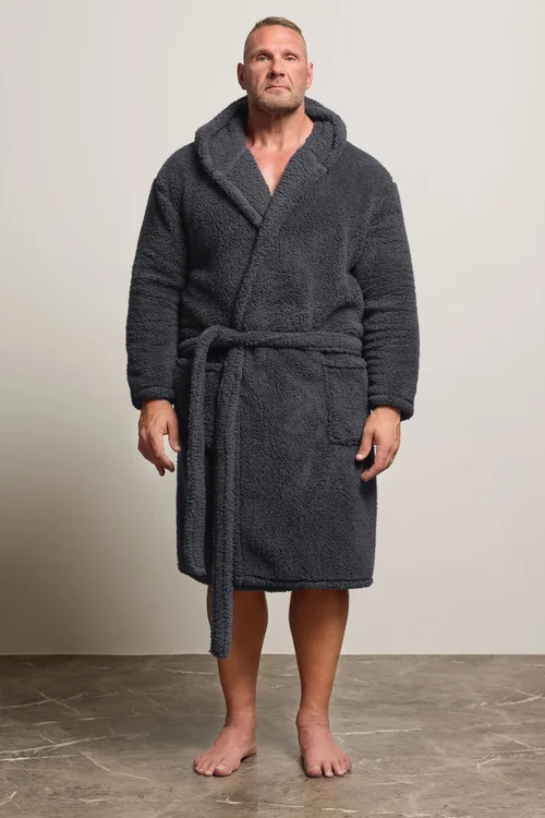 BadRhino Charcoal Grey Borg Dressing Gown - 4XL Image 1