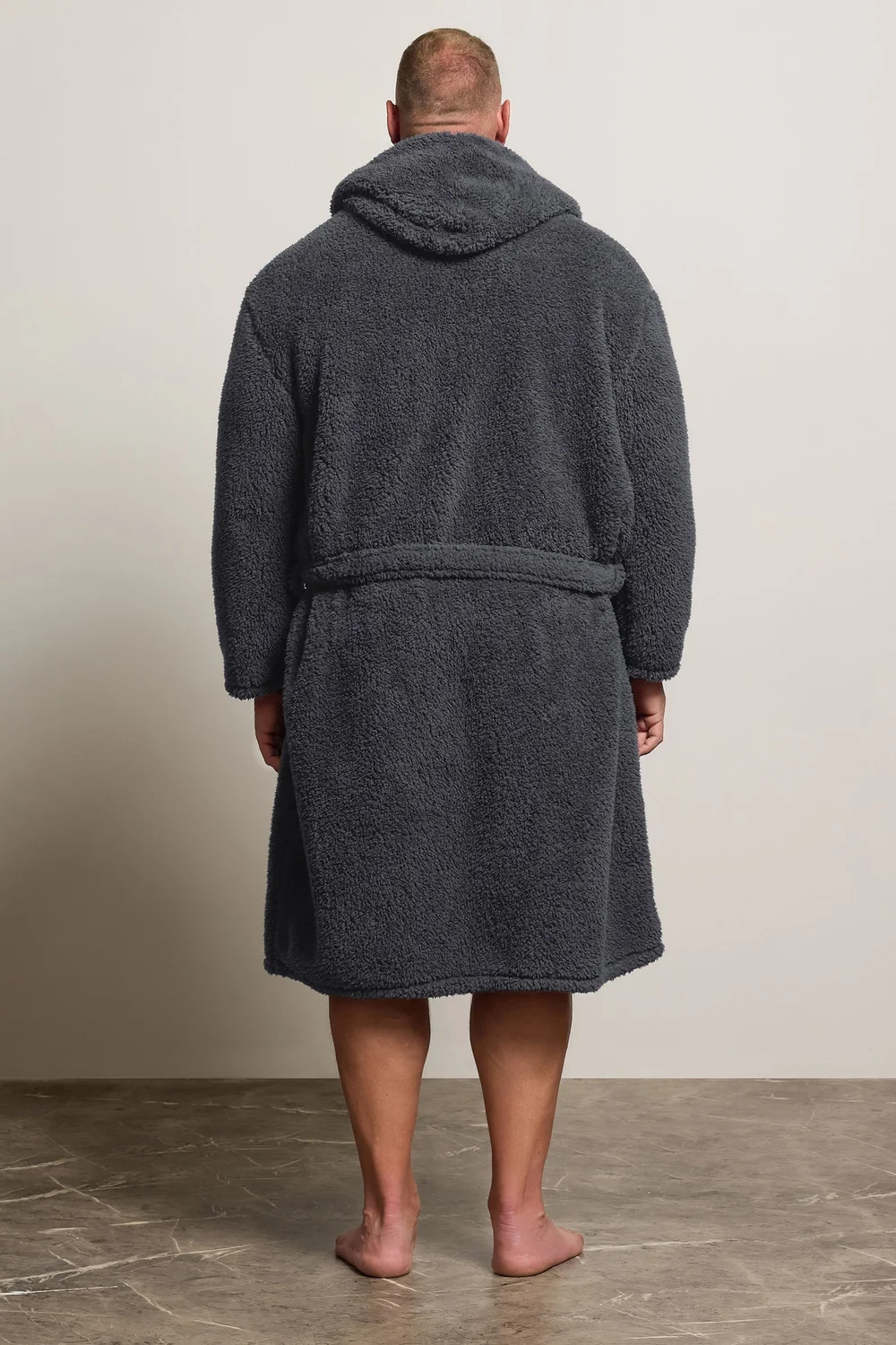 BadRhino Charcoal Grey Borg Dressing Gown - 4XL Image 2