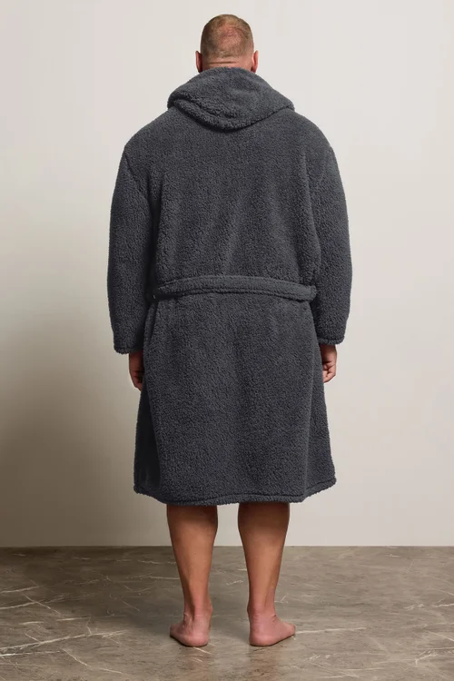 BadRhino Charcoal Grey Borg Dressing Gown - 4XL Image 2