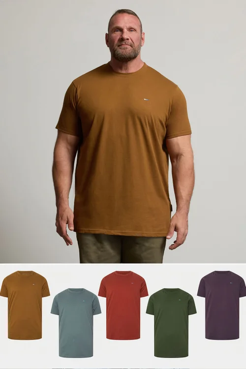BadRhino Brown/Blue/Red/Green/Purple 5 Pack Core T-Shirts - 4XL Image 1