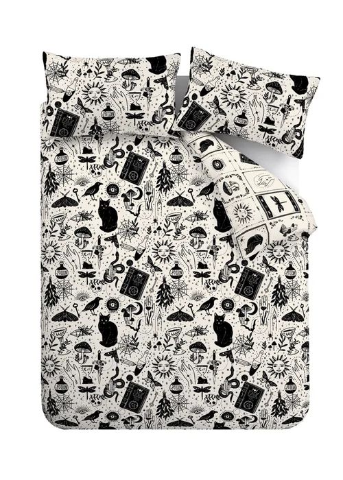 Catherine Lansfield Black Enchanted Witchcraft Reversible Duvet Cover Set - Single Image 5