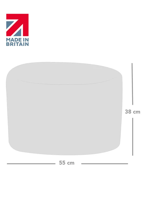 rucomfy Velvet Pouffe Cream Beanbag - One Size Image 6