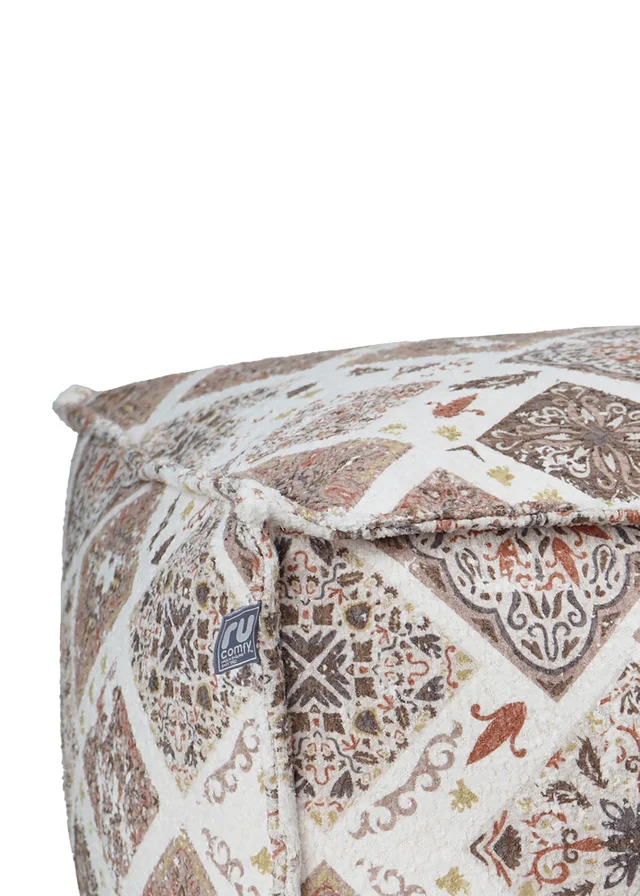 rucomfy Snug Square Pouffe Moroccan Tile Beanbag