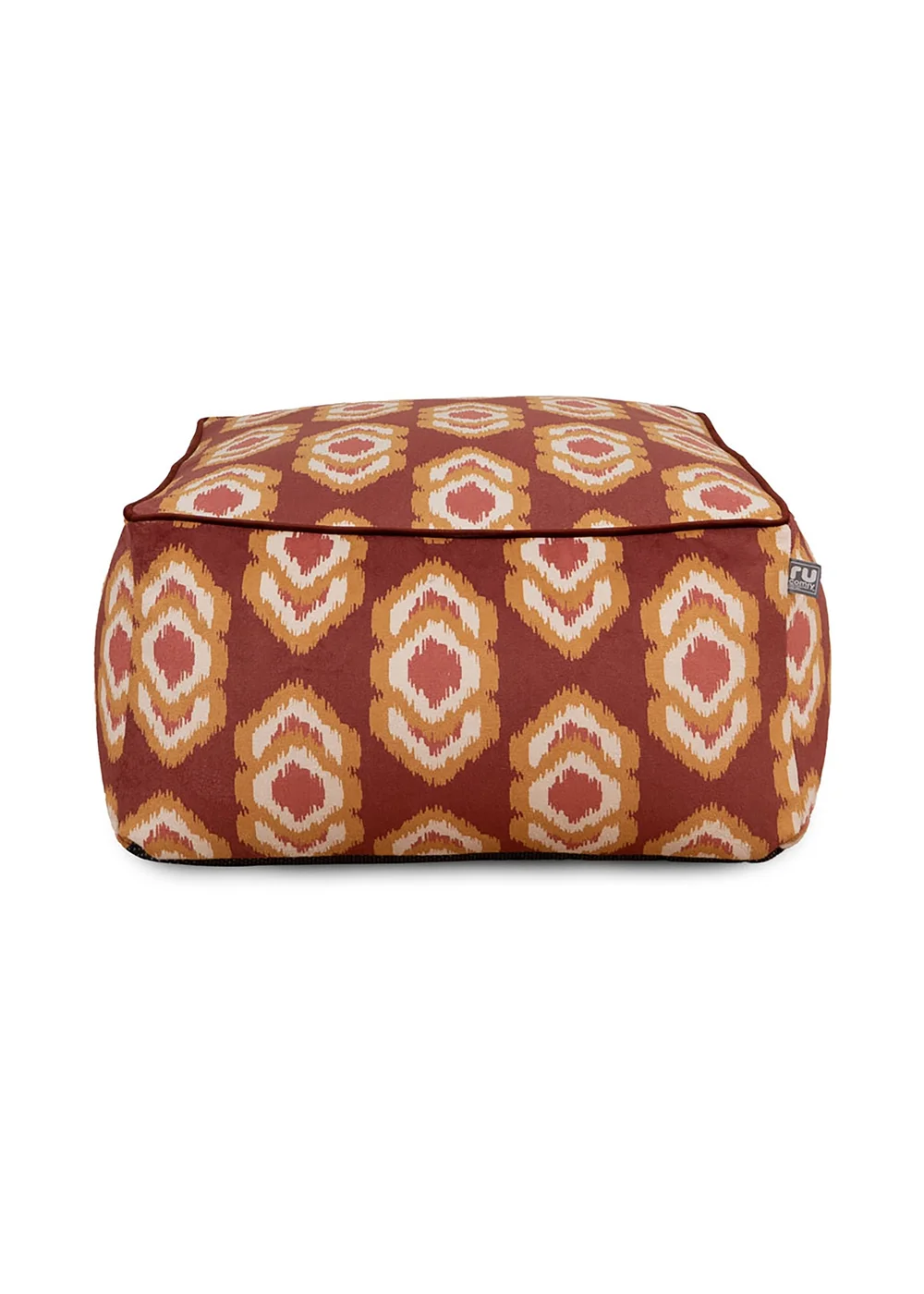 rucomfy Velora Square Box Floor Cushion IKAT Beanbag - One Size Image 1
