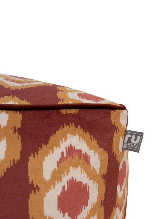 rucomfy Velora Square Box Floor Cushion IKAT Beanbag - One Size Image 2