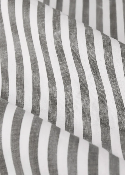 Yard Hebden Stripe Cotton Eylet Curtains Grey - 46W X 54D (117x137cm Image 5