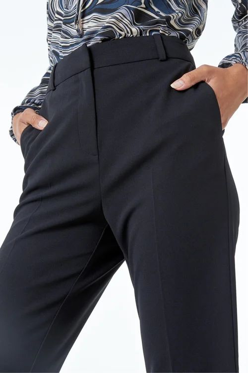 Roman Black Bootcut Leg Stretch Trousers - 8 Image 3