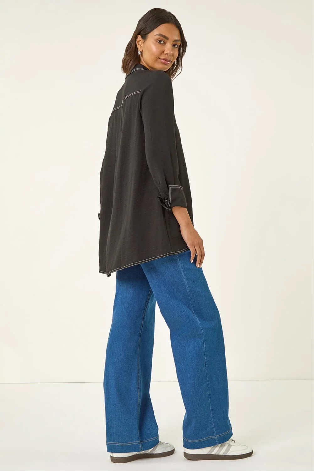 Roman Black Constrast Stitch Shirt - 22 Image 3