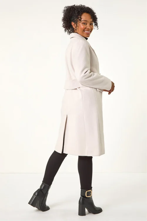 Roman Ivory Petite Double Breasted Coat - 10 Image 3