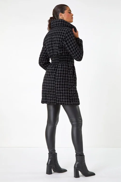 Roman Black Dogtooth Flock Coat - 20 Image 3