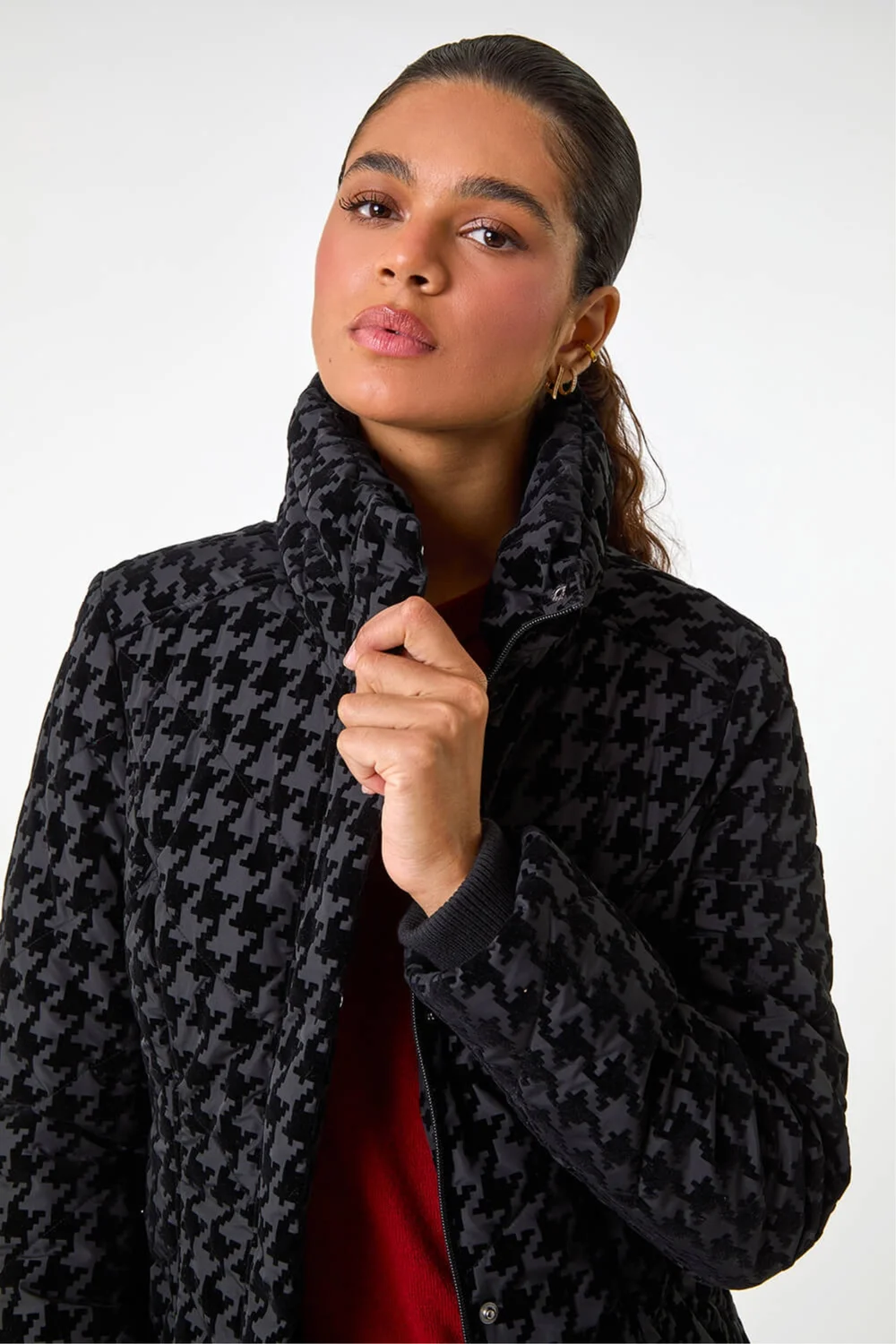 Roman Black Dogtooth Flock Coat - 20 Image 1