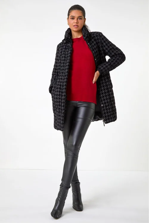 Roman Black Dogtooth Flock Coat - 20 Image 2