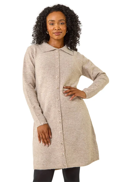 Roman Stone Petite Collared Knit Shift Dress - 14 Image 1