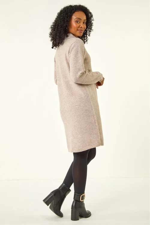 Roman Stone Petite Collared Knit Shift Dress - 14 Image 3