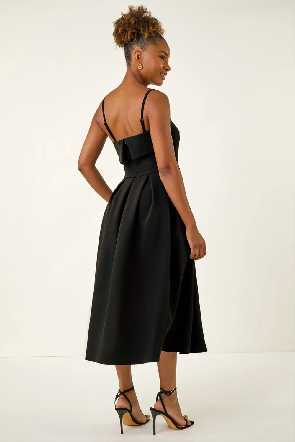 Roman Black Bardot Premium Stretch Midi Dress - 20 Image 3